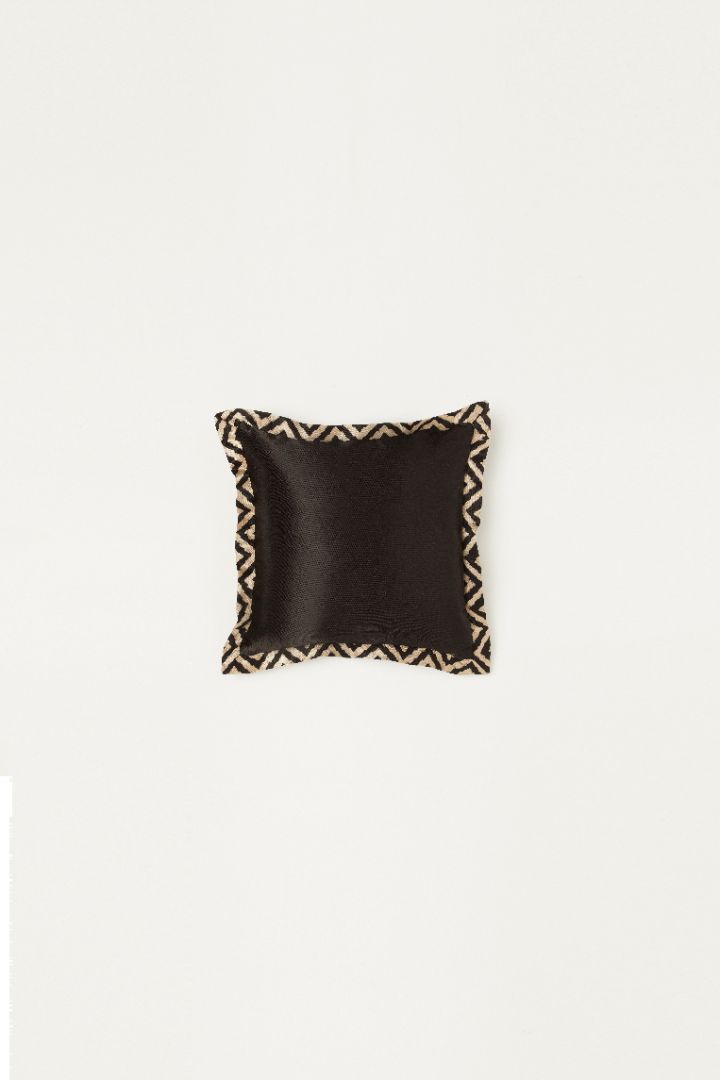 Aakaar Mashru Ajrakh Square Cushion Cover