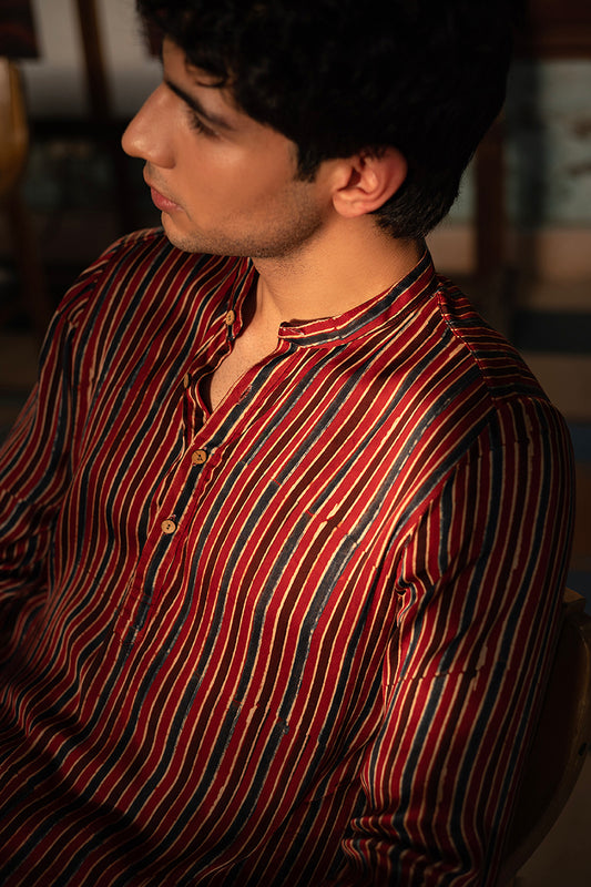 Anhad Red Modal Kurta