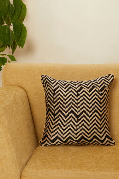 Tharangith Mashru Ajrakh Square Cushion Cover