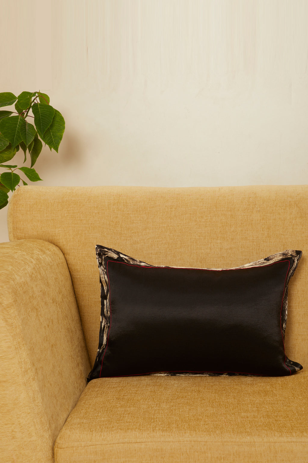 Chaayaa Mashru Ajrakh Rectangle Cushion Cover