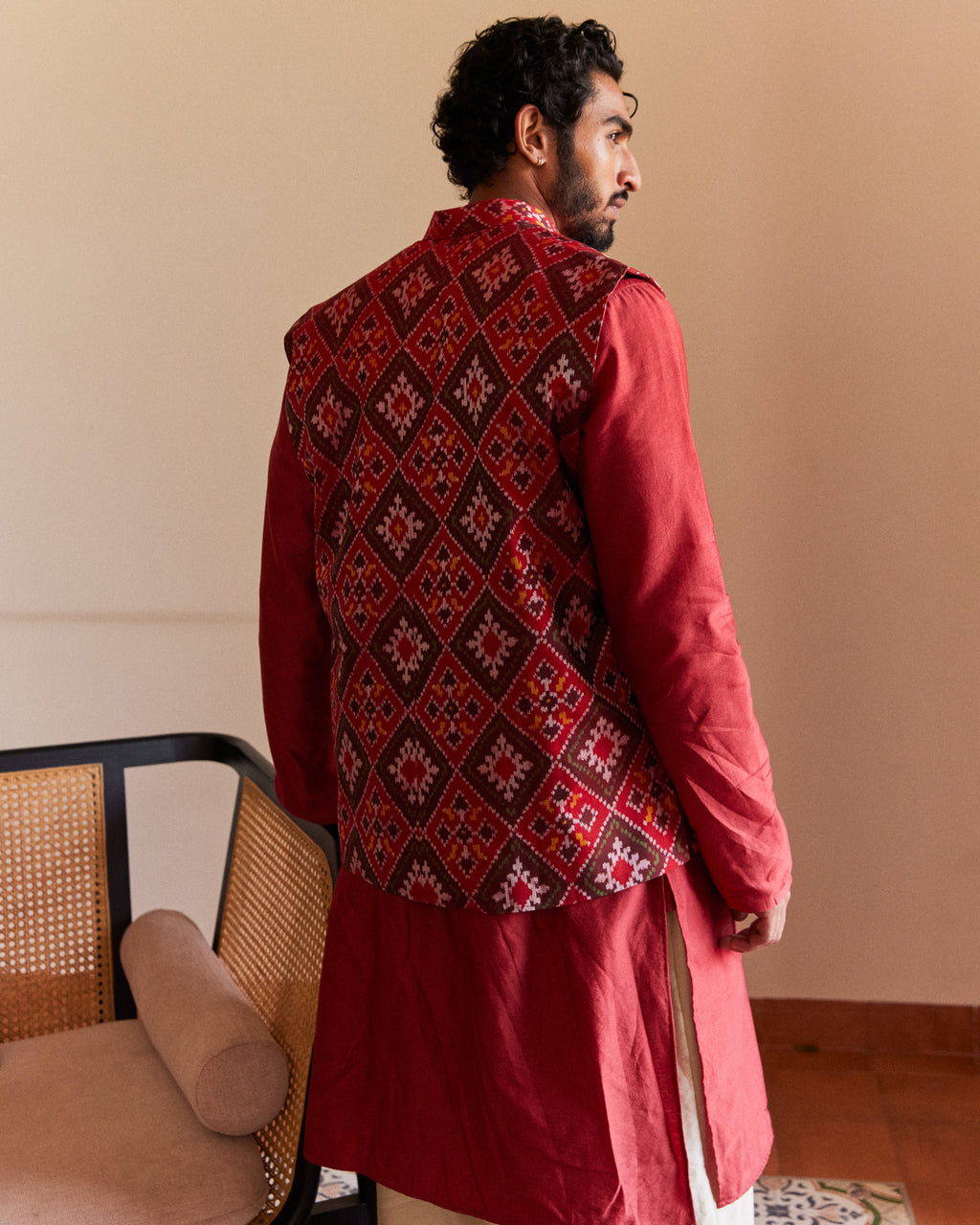 Navratna Patan Patola Dark Red Bandi