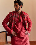 Navratna Patan Patola Dark Red Bandi