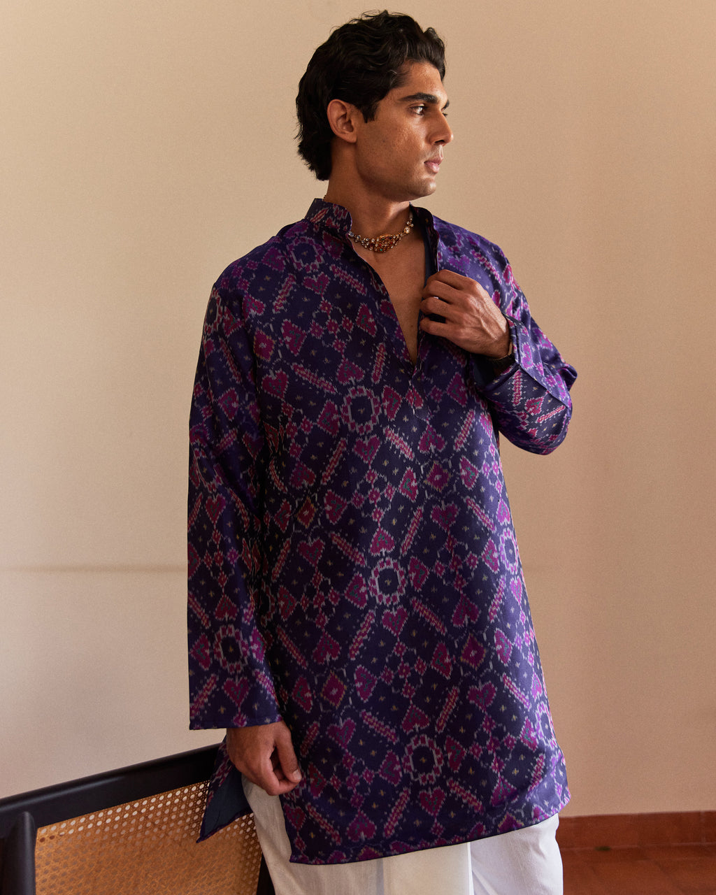 Manek Chowk Patan Patola Blue Kurta