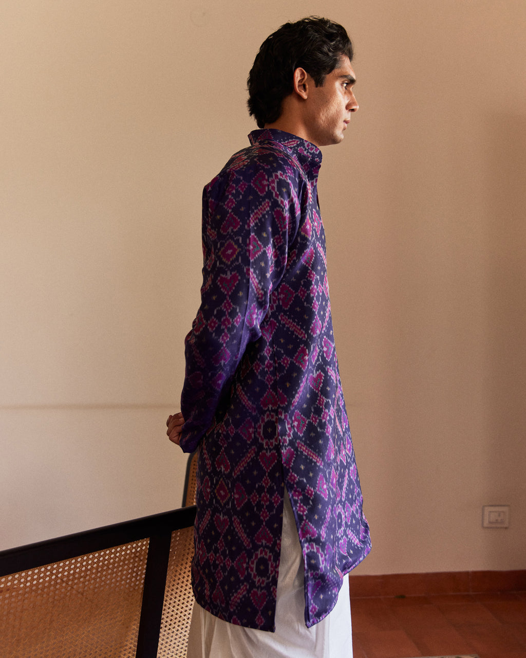 Manek Chowk Patan Patola Blue Kurta
