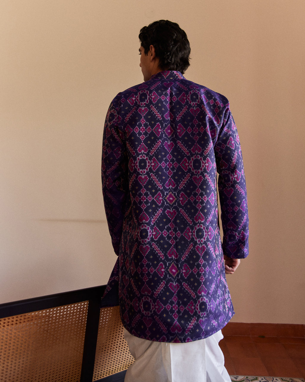 Manek Chowk Patan Patola Blue Kurta