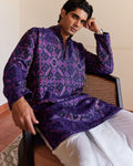 Manek Chowk Patan Patola Blue Kurta