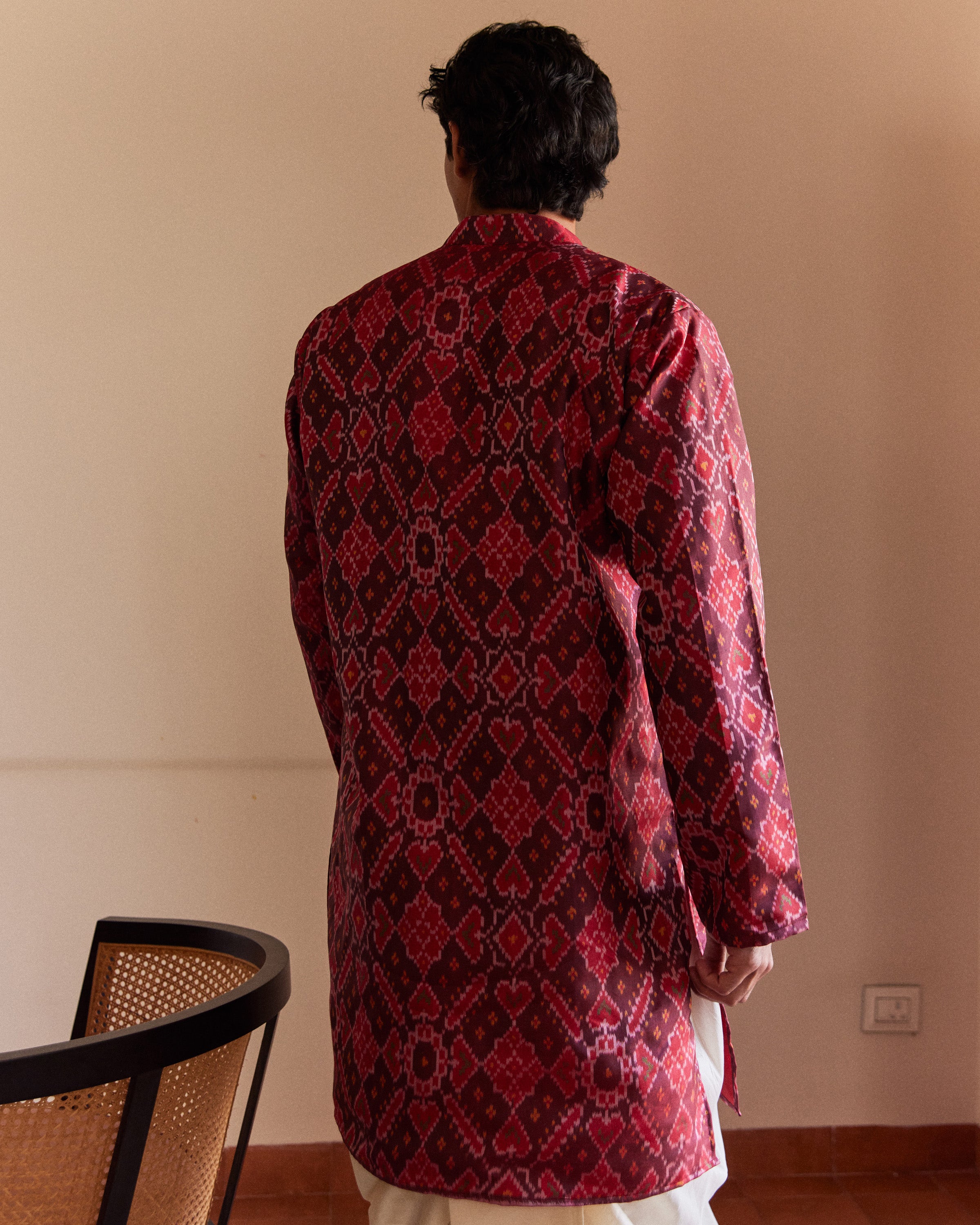 Manek Chowk Patan Patola Maroon Kurta