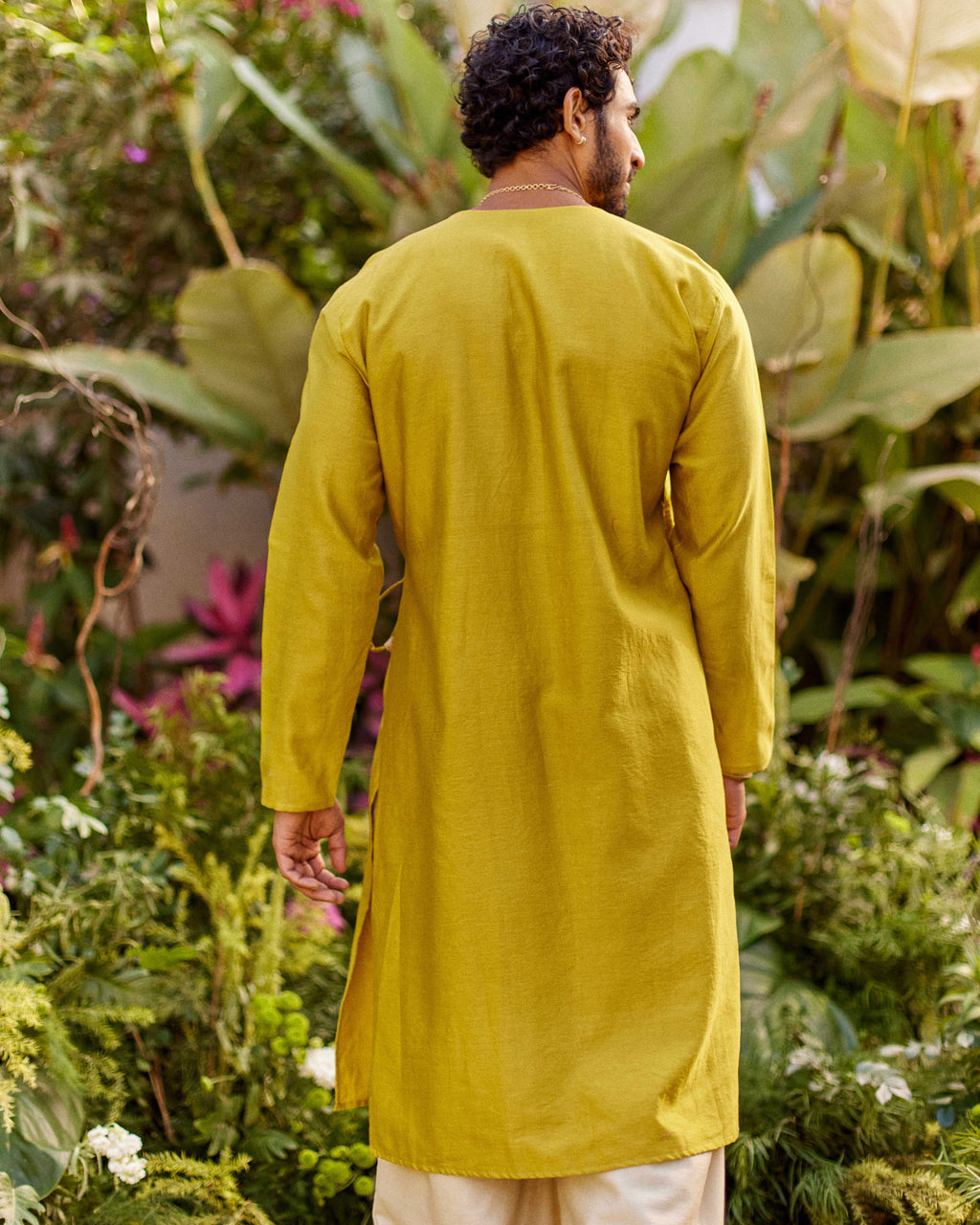 Yellow Pure Chanderi Angrakha (Minimal)