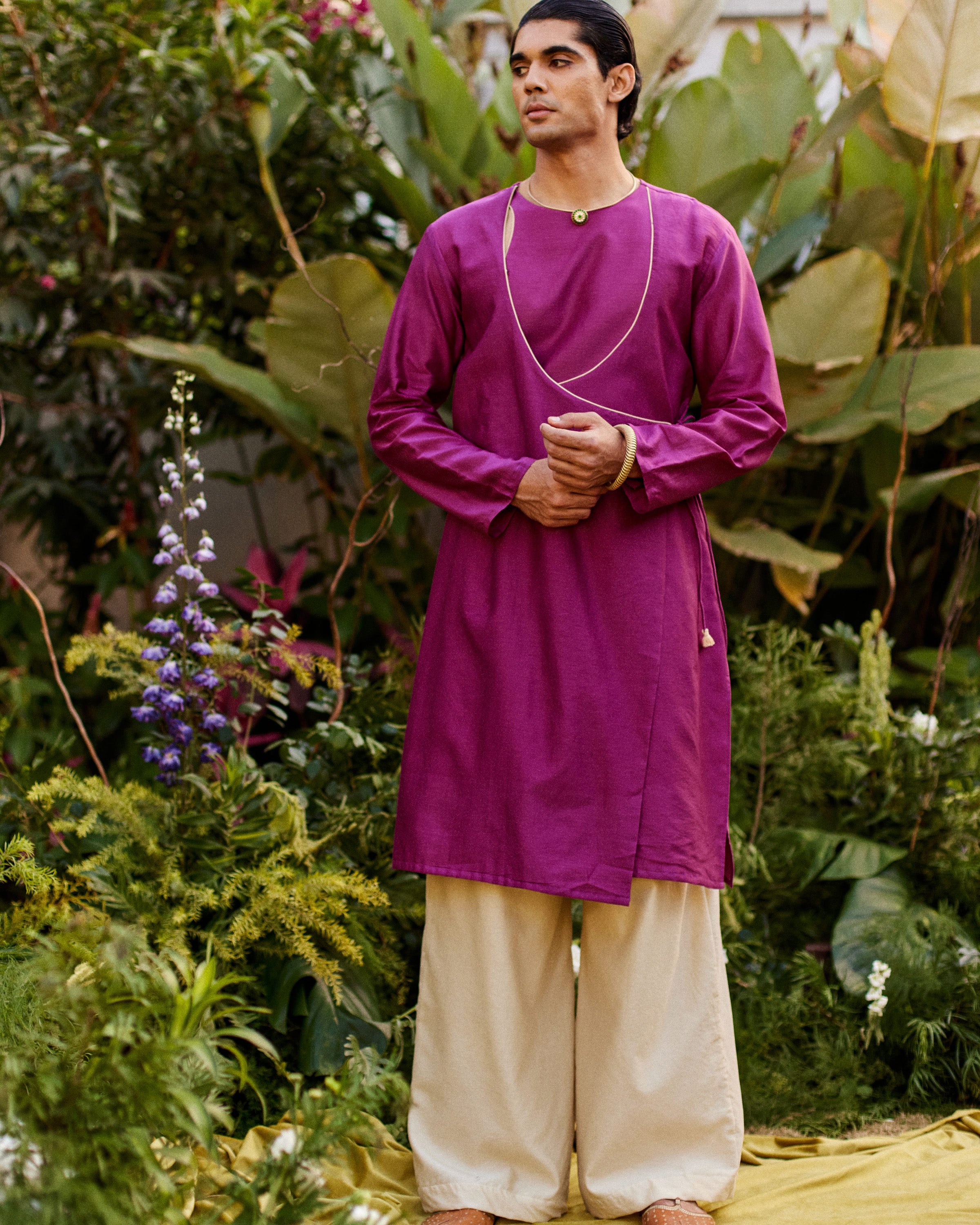 Pink Pure Chanderi Angrakha