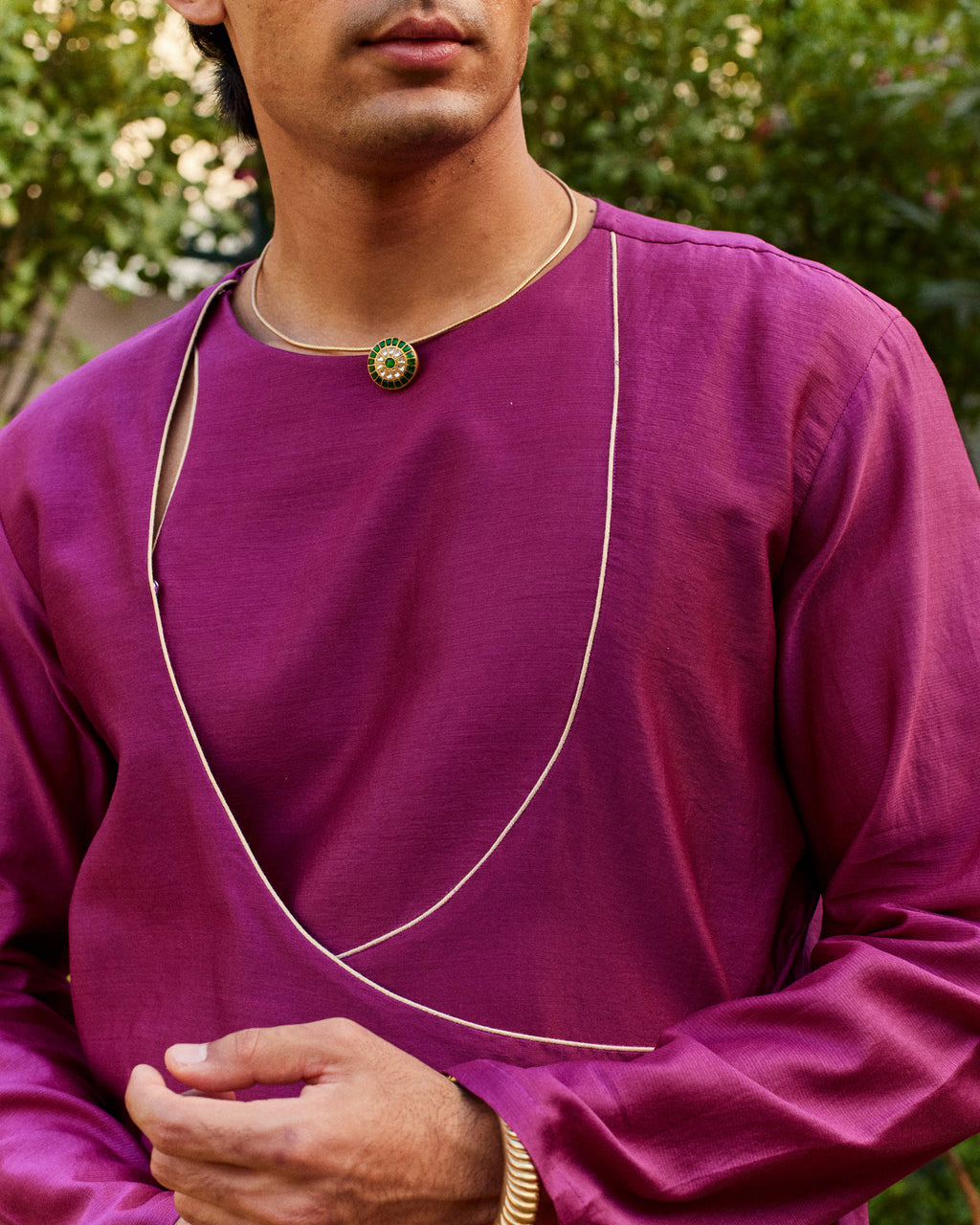 Pink Pure Chanderi Angrakha