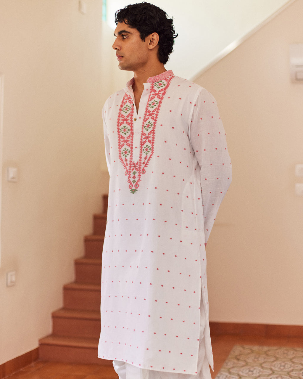 Laal Bel Jamdani  kurta
