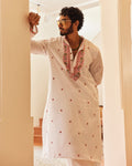 Bindu Laal Jamdani  Kurta