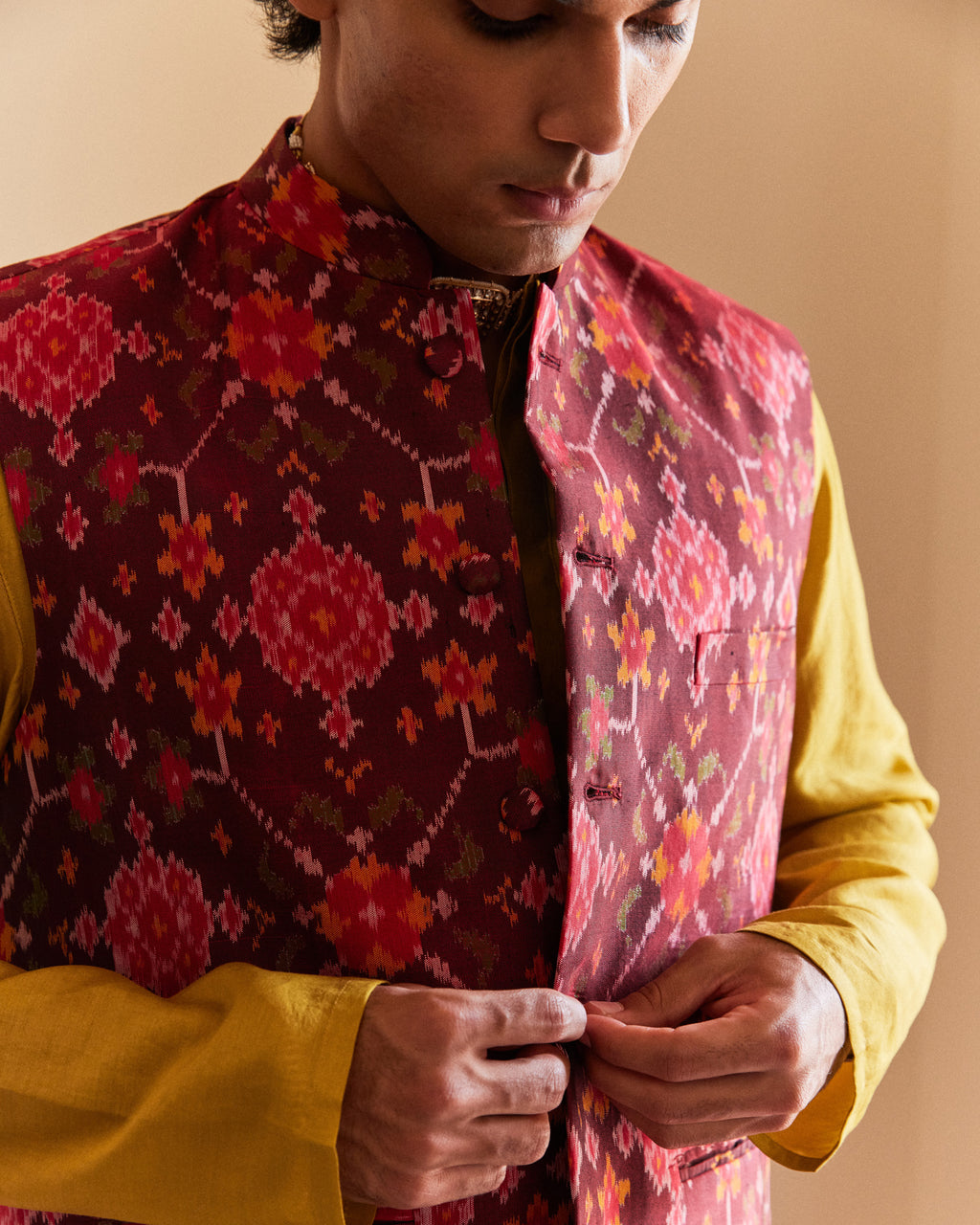 Paan Chanda Patan Patola Maroon Bandi
