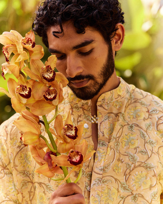 Jaba Kusum Yellow kurta