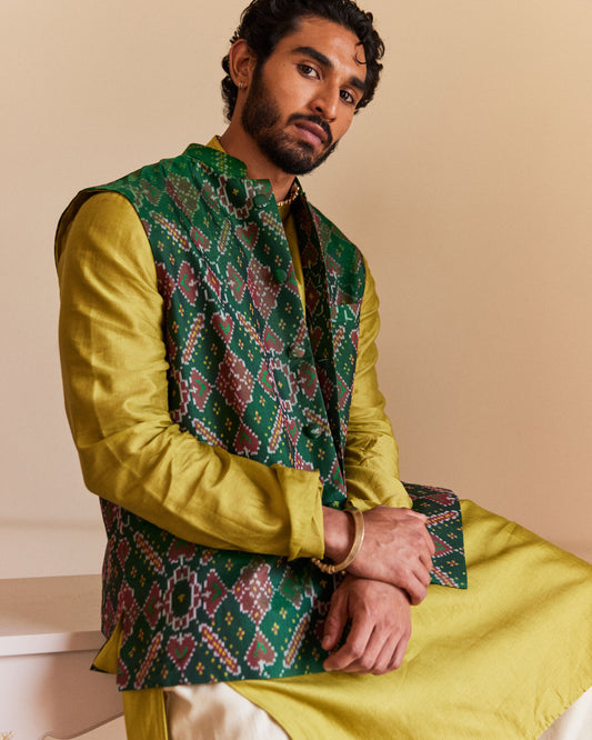 Manek Chowk Patan Patola Green Bandi