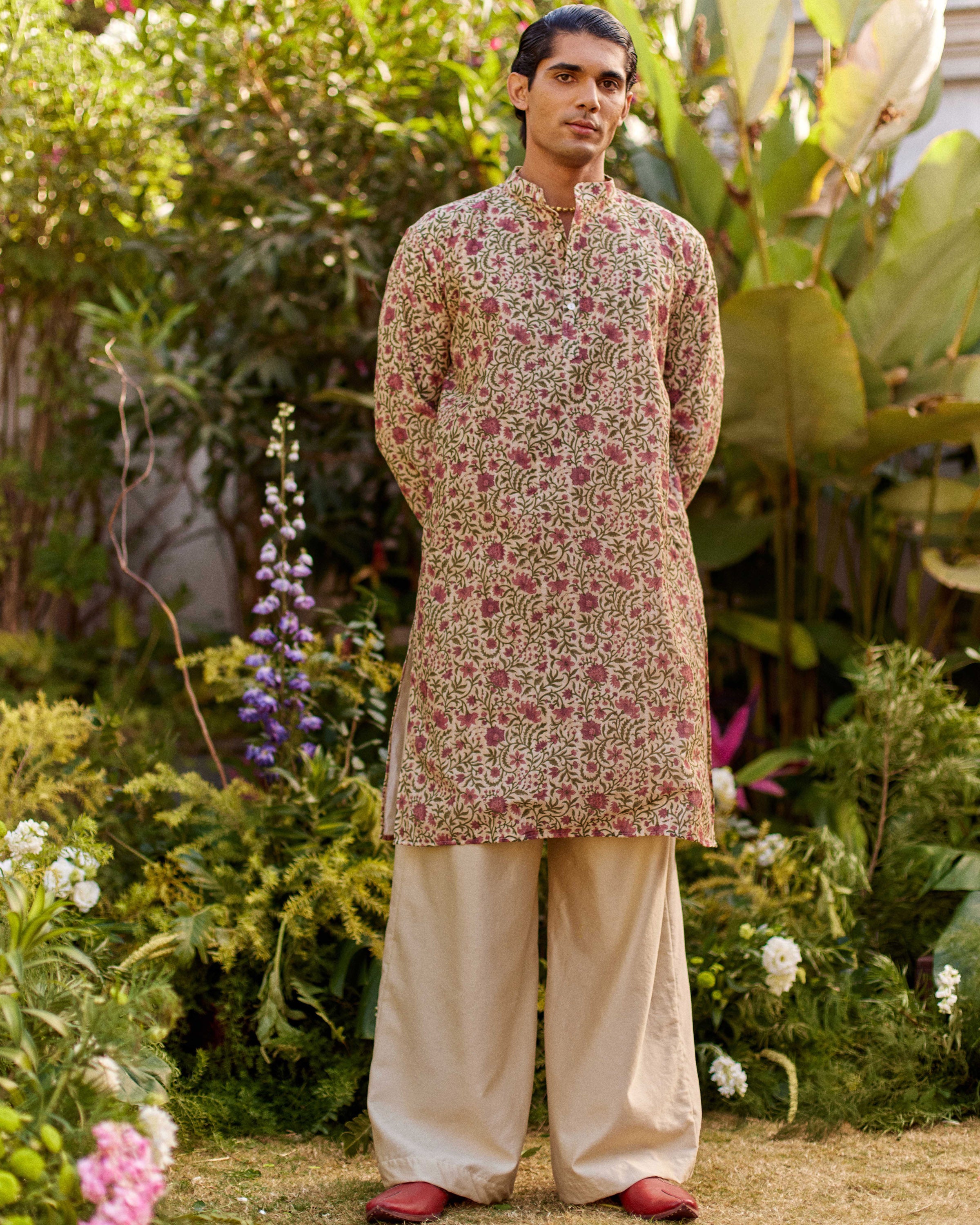 Anaar Jaal Dark Pink kurta