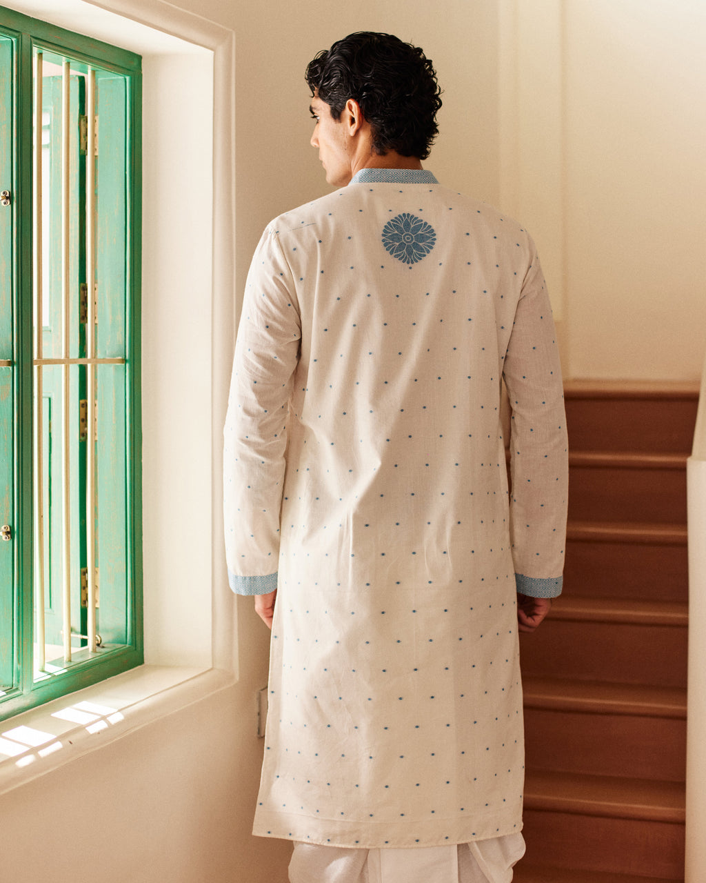 Neel Bel Jamdani  kurta