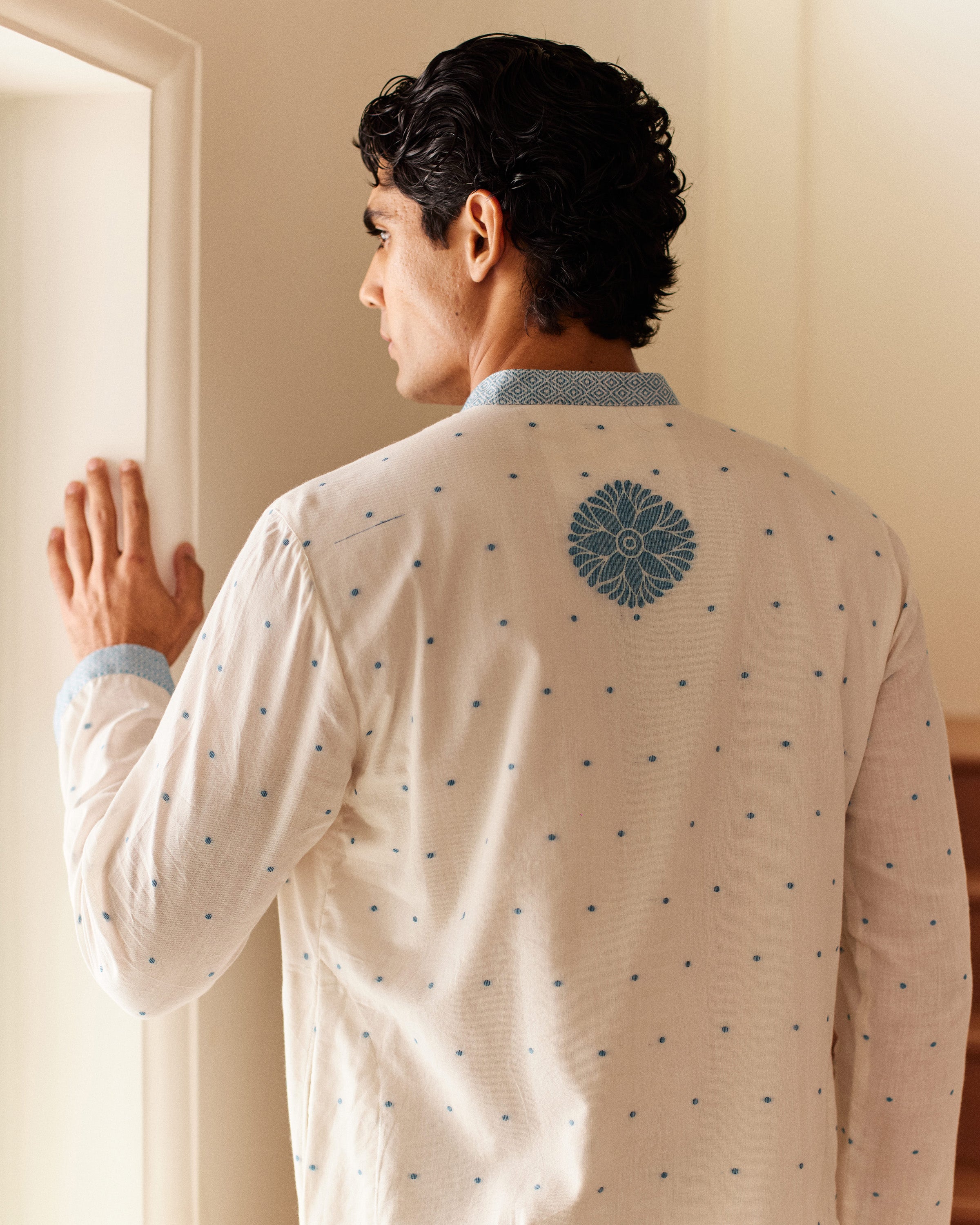 Neel Bel Jamdani  kurta