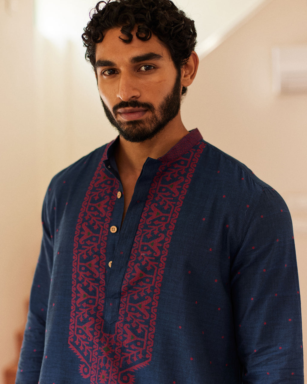 Niladri Red Jamdani  kurta