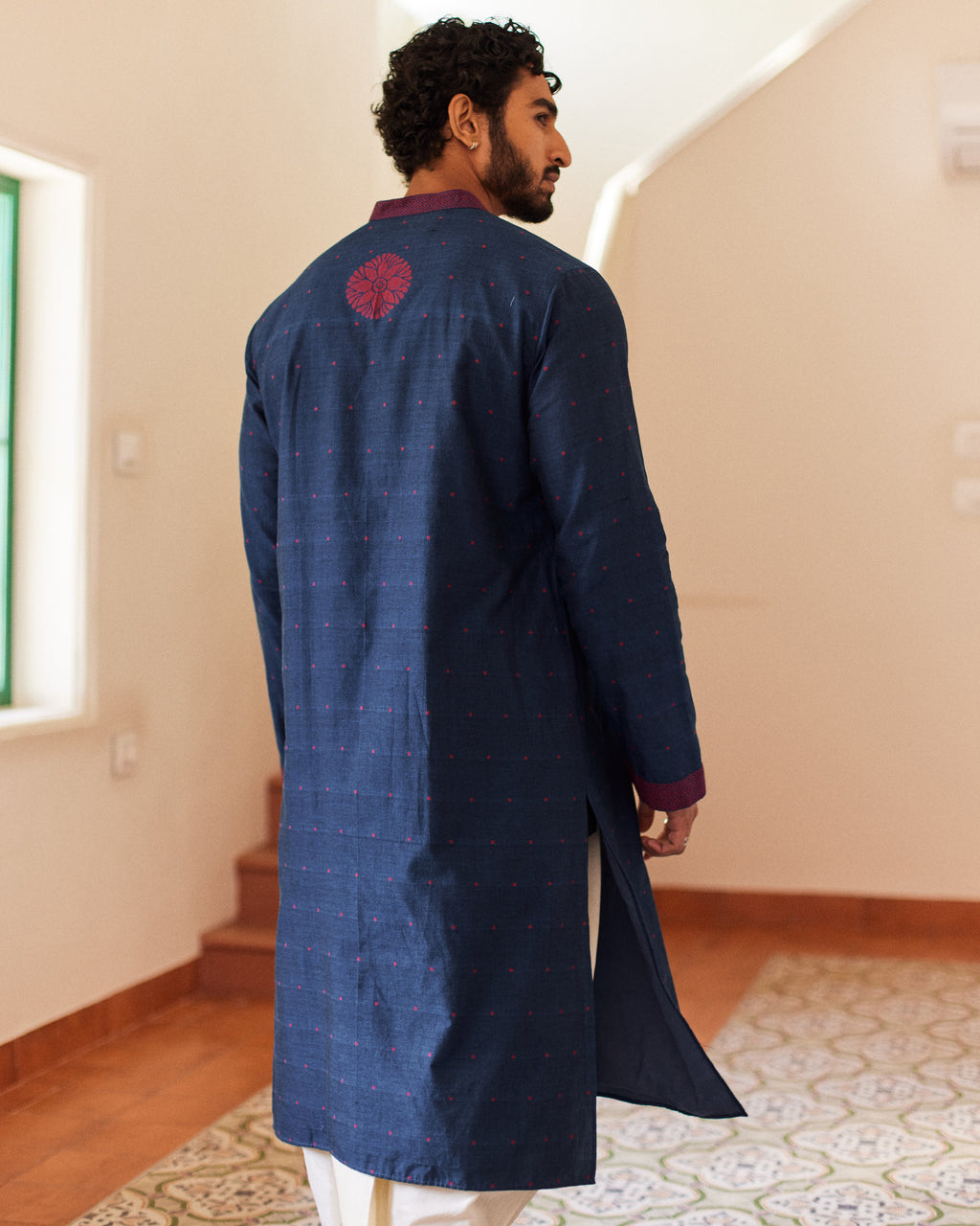 Niladri Red Jamdani  kurta