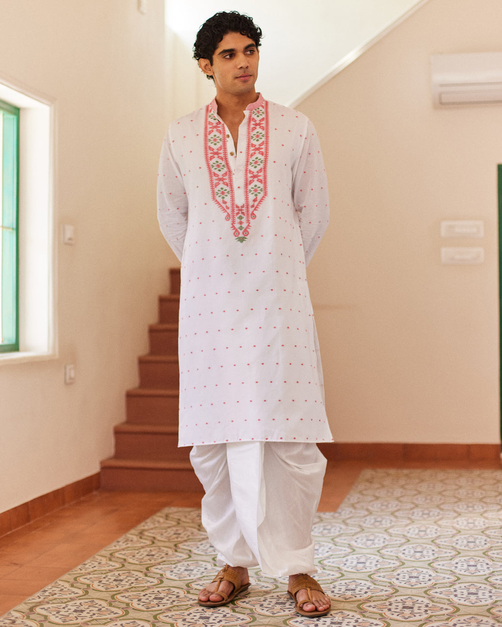 Laal Bel Jamdani  kurta