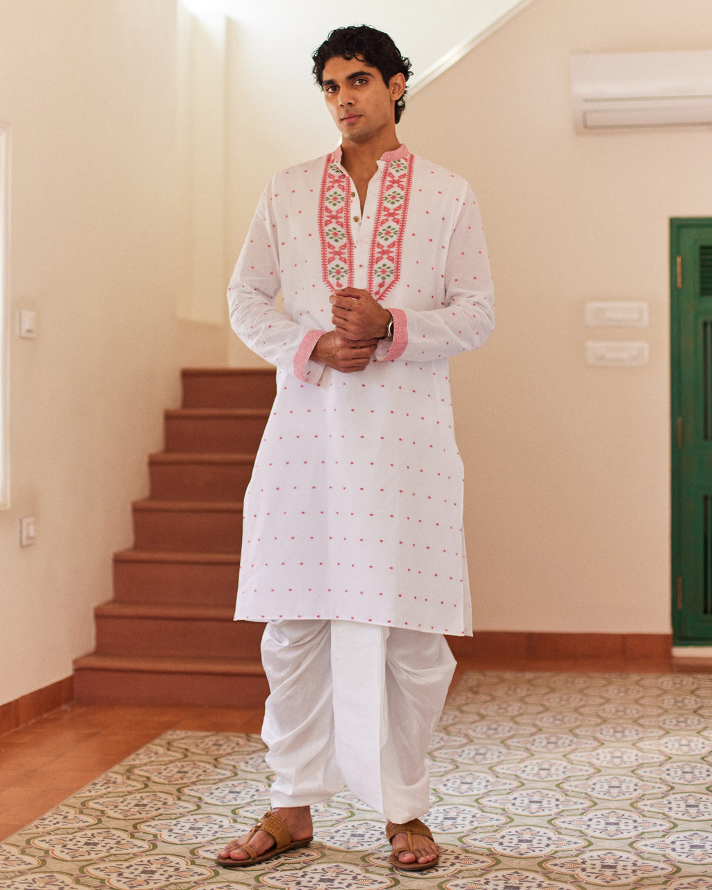 Laal Bel Jamdani  kurta