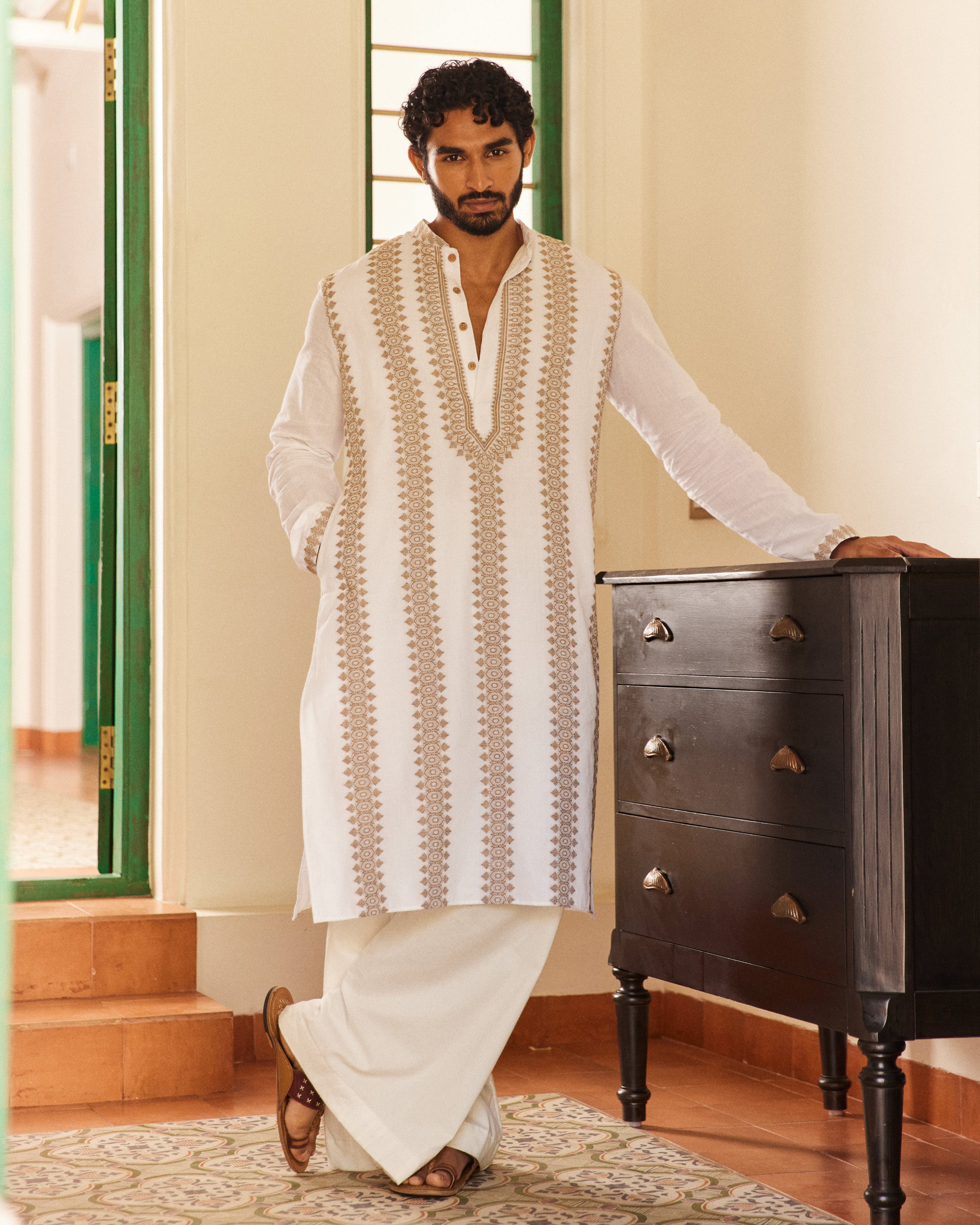 Dorakata Jamdani  kurta