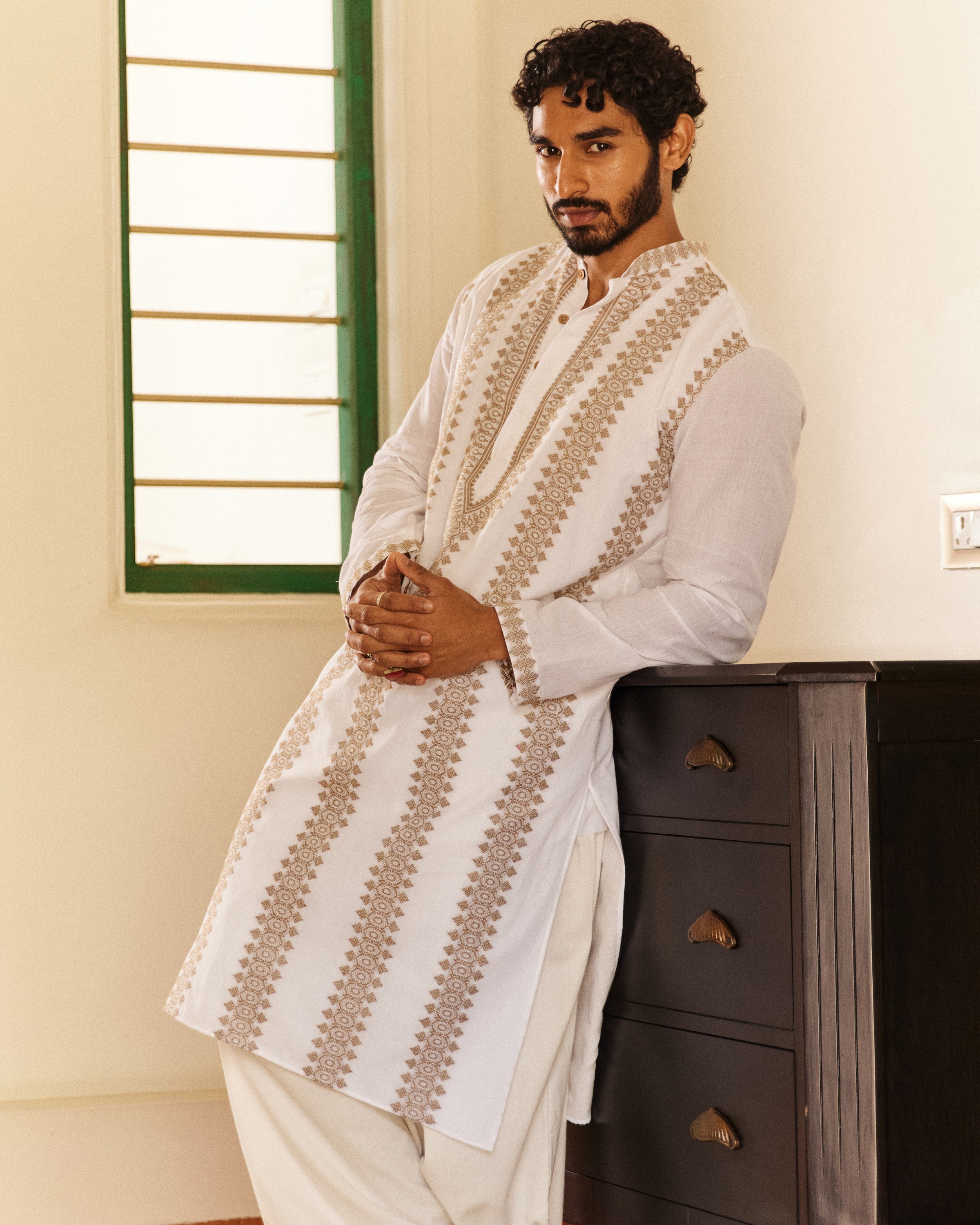 Dorakata Jamdani  kurta