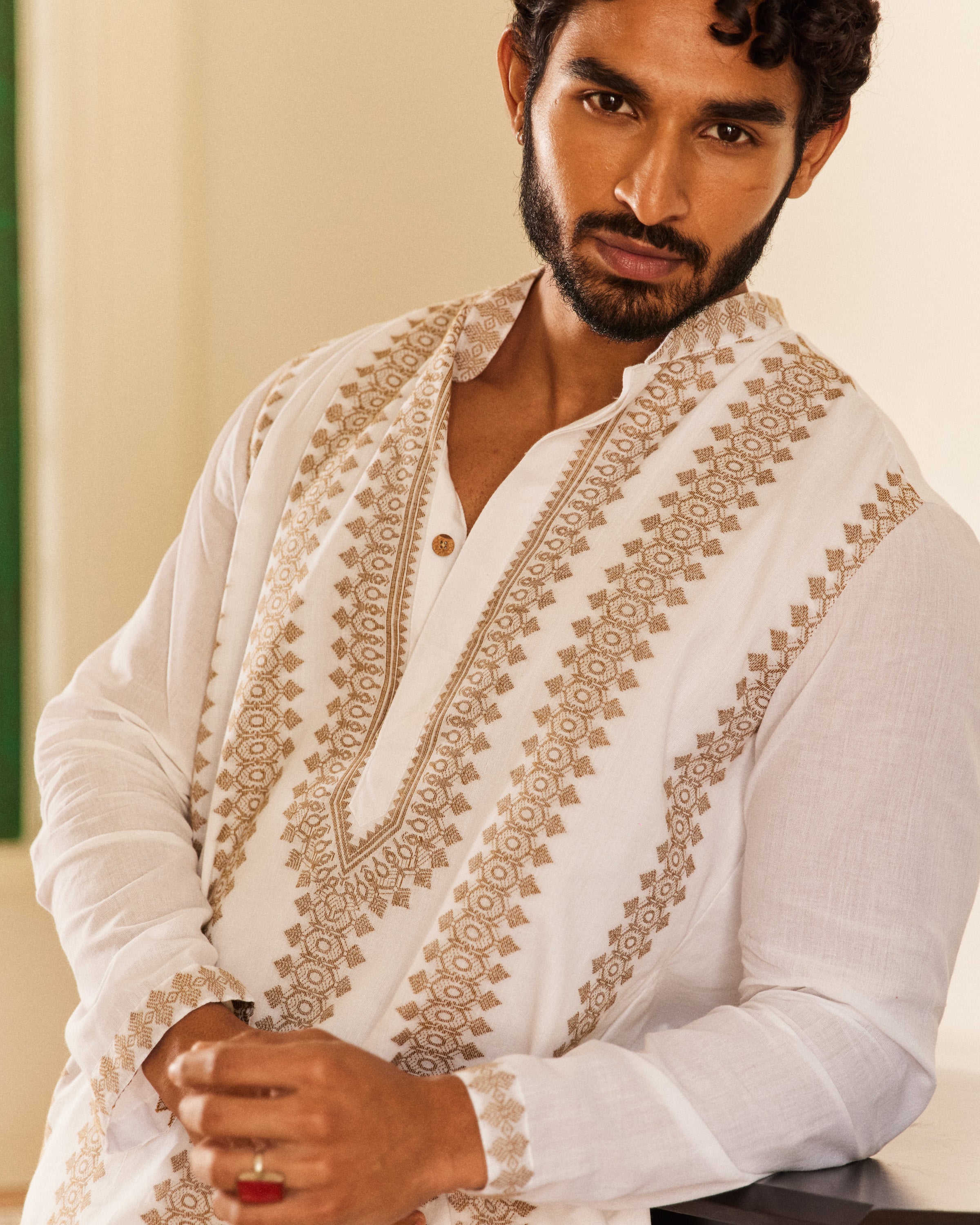 Dorakata Jamdani  kurta