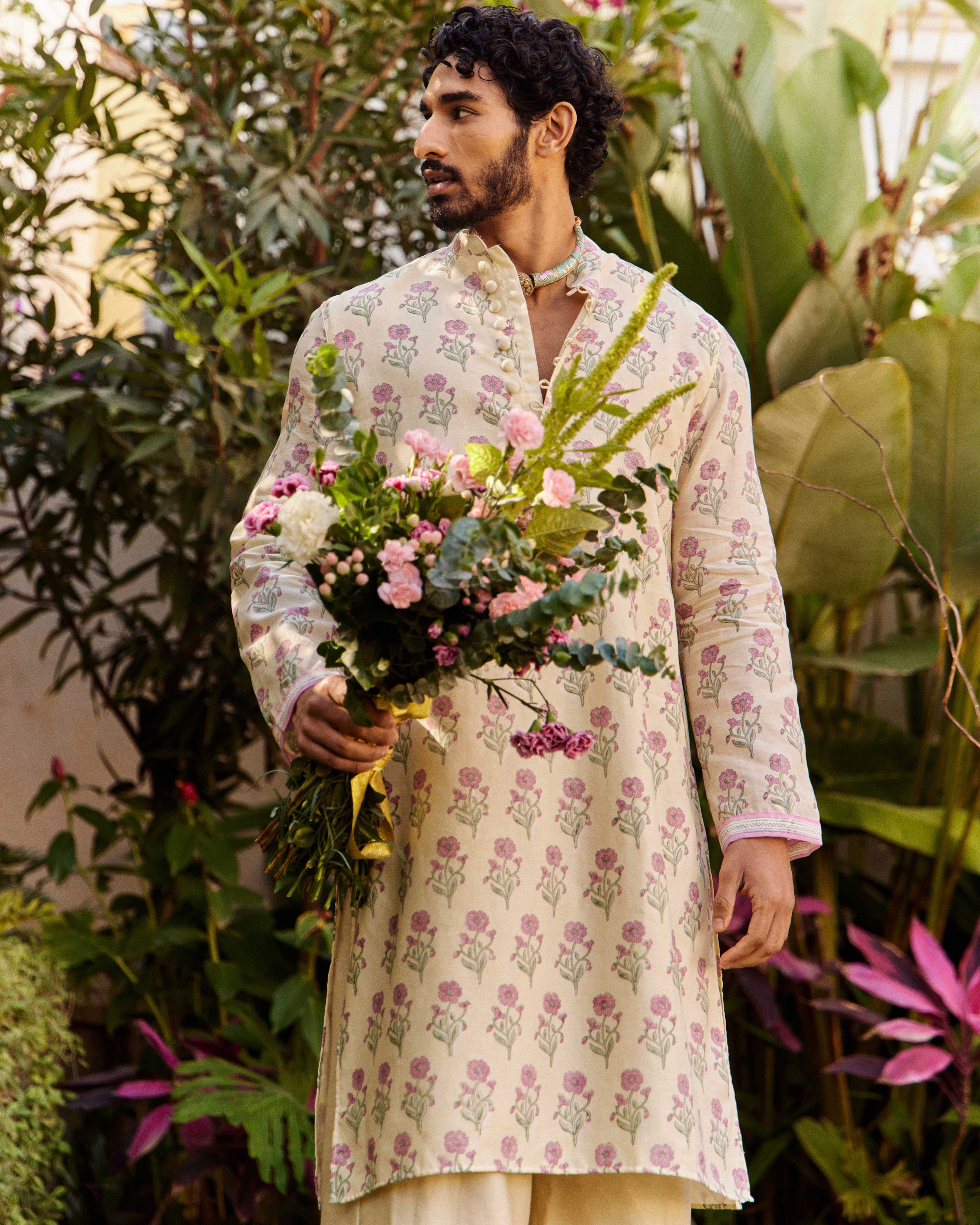 Kaner Buta Pink Kurta