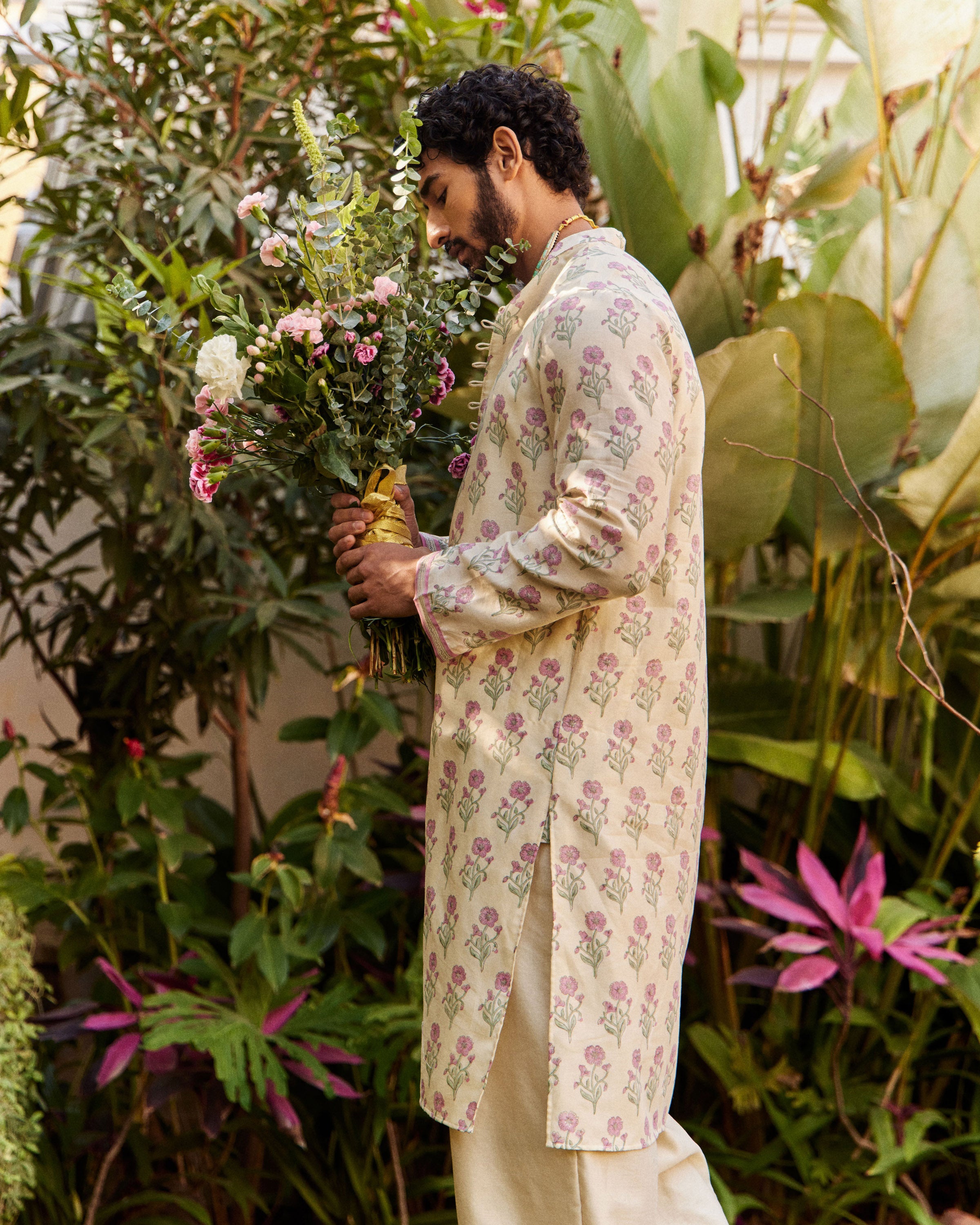 Kaner Buta Pink Kurta