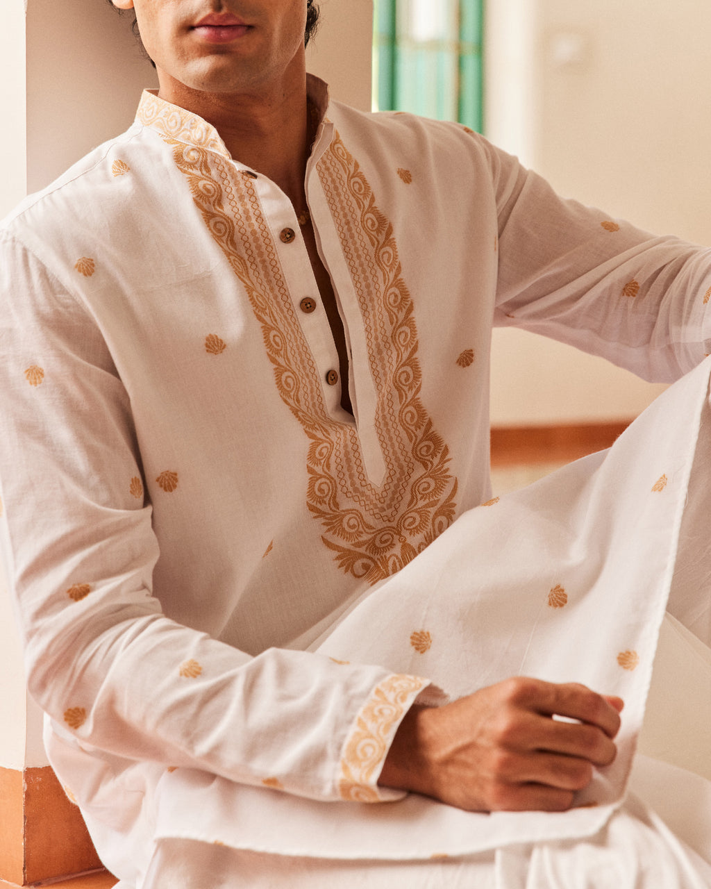Bindu Mosh Jamdani  Kurta