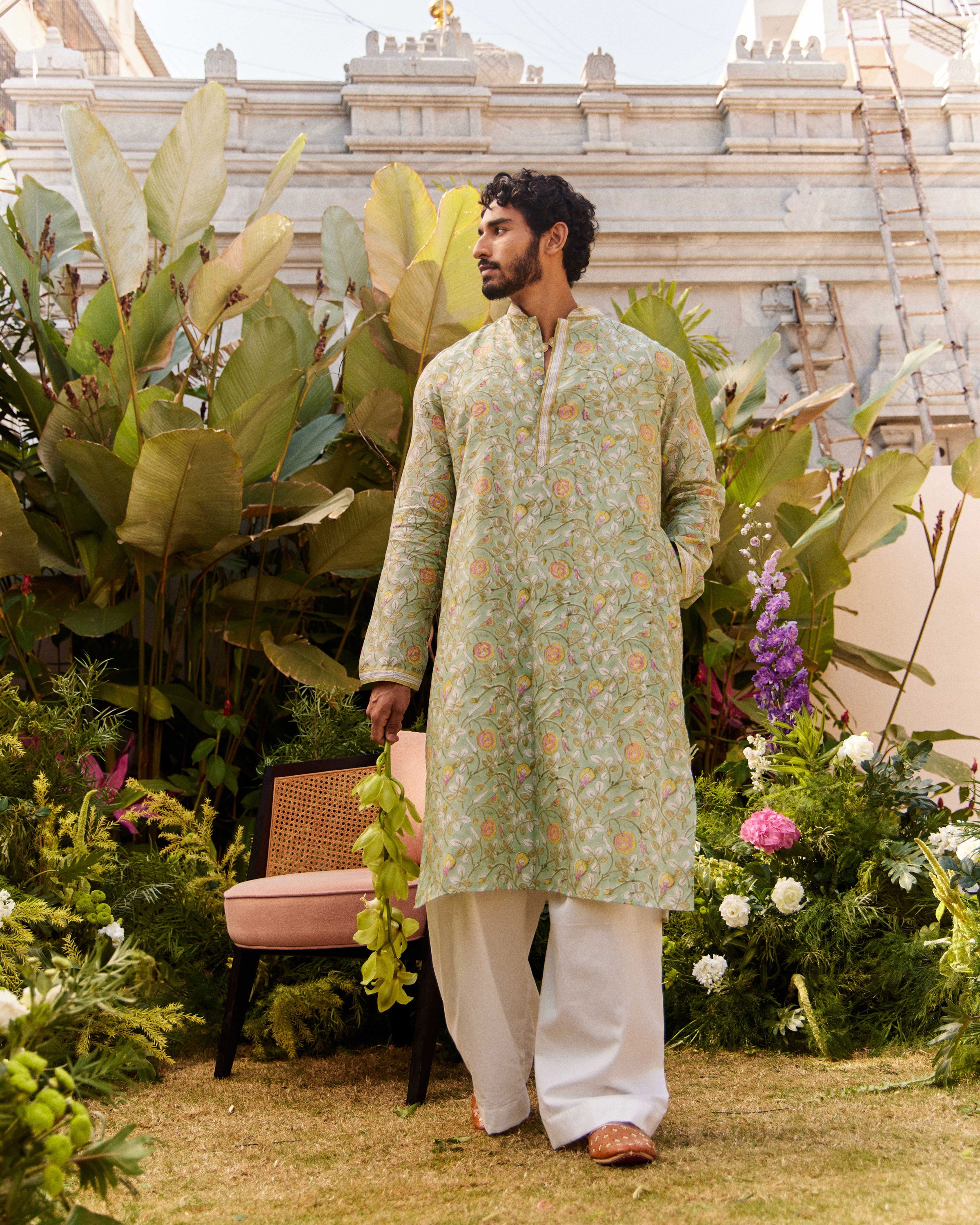 Aparajita Jaal Green kurta