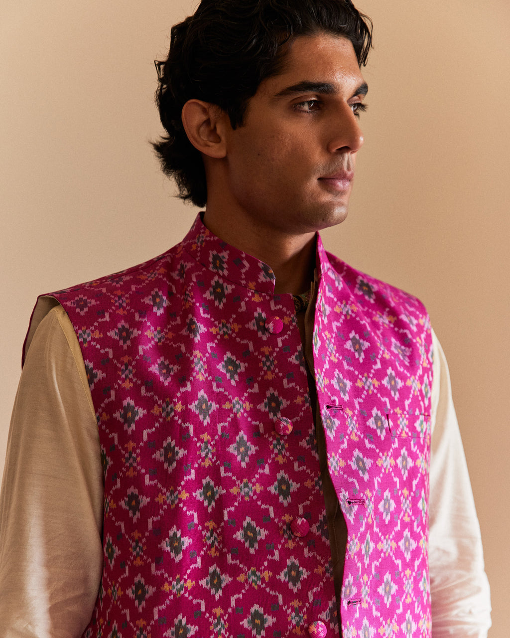Chanda Bhat Dark Pink Patan Patola Bandi
