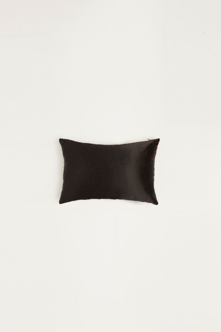 Paheli Black Mashru Ajrakh Rectangle Cushion Cover