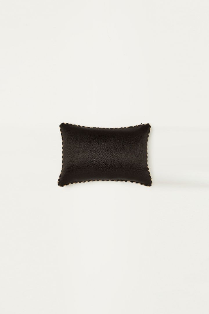 Saada Black Mashru Ajrakh Rectangle Cushion Cover