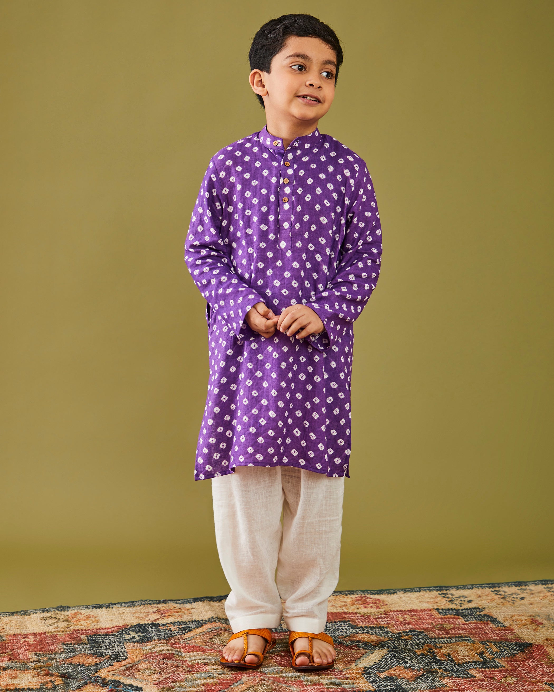 Jamuni Bandhej Kurta Pajama Set
