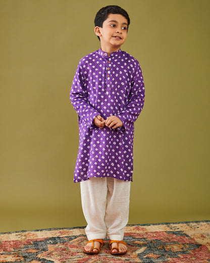 Jamuni Bandhej Kurta Pajama Set