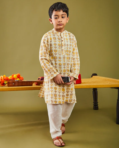 Ajrakh Gamla Kurta Pajama Set