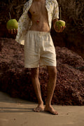 Beige Linen Shorts