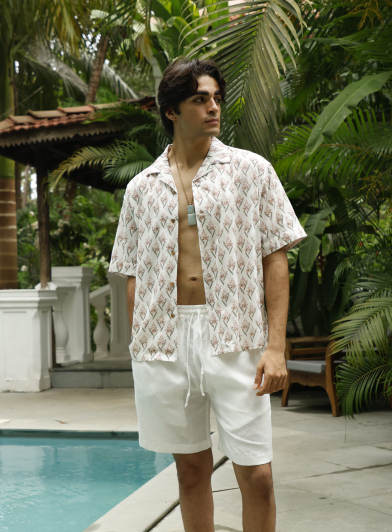 White Linen Shorts