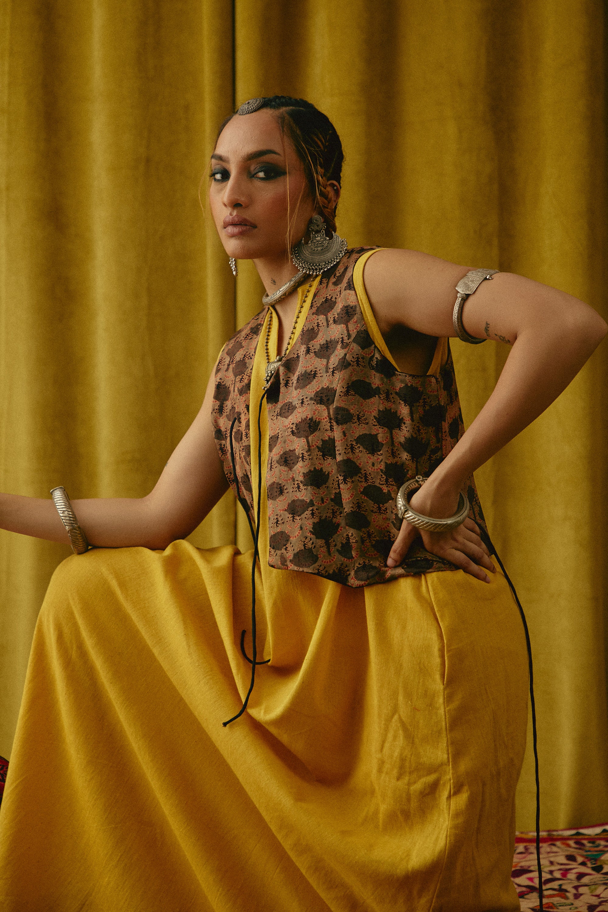 Reshmi Bagh Ajrakh waistcoat