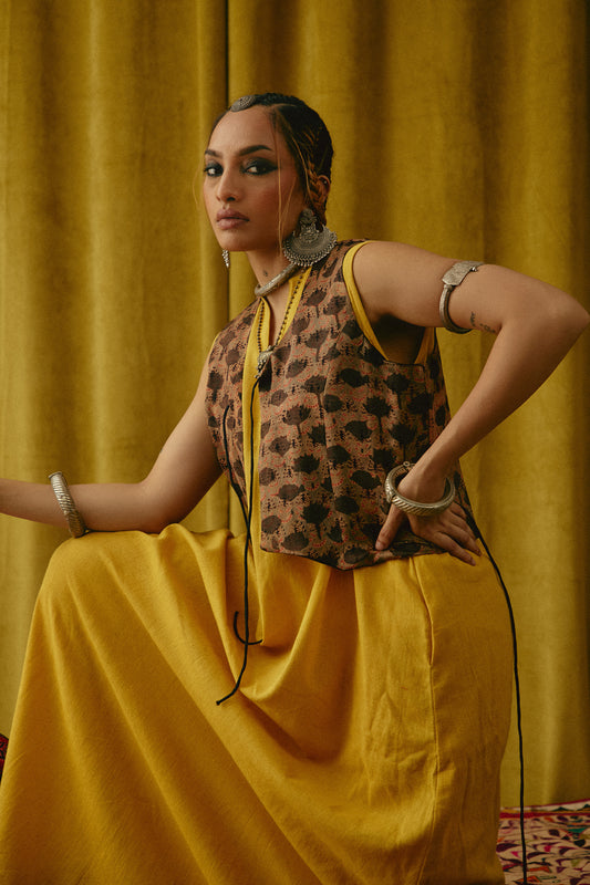 Reshmi Bagh Ajrakh waistcoat