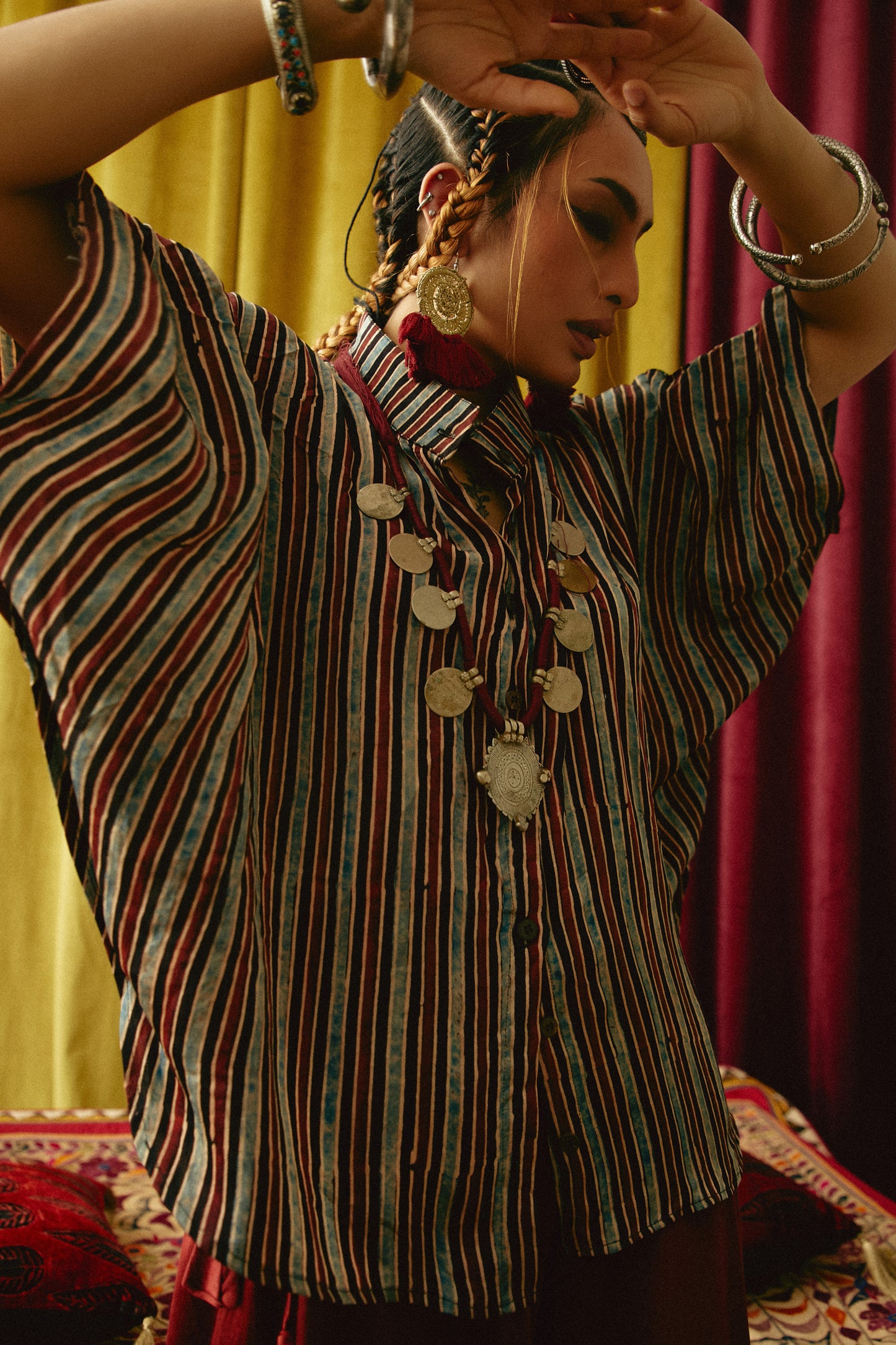 Anhad Neel Ajrakh Modal Shirt