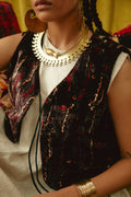 Makhmali Taar Ajrakh waistcoat