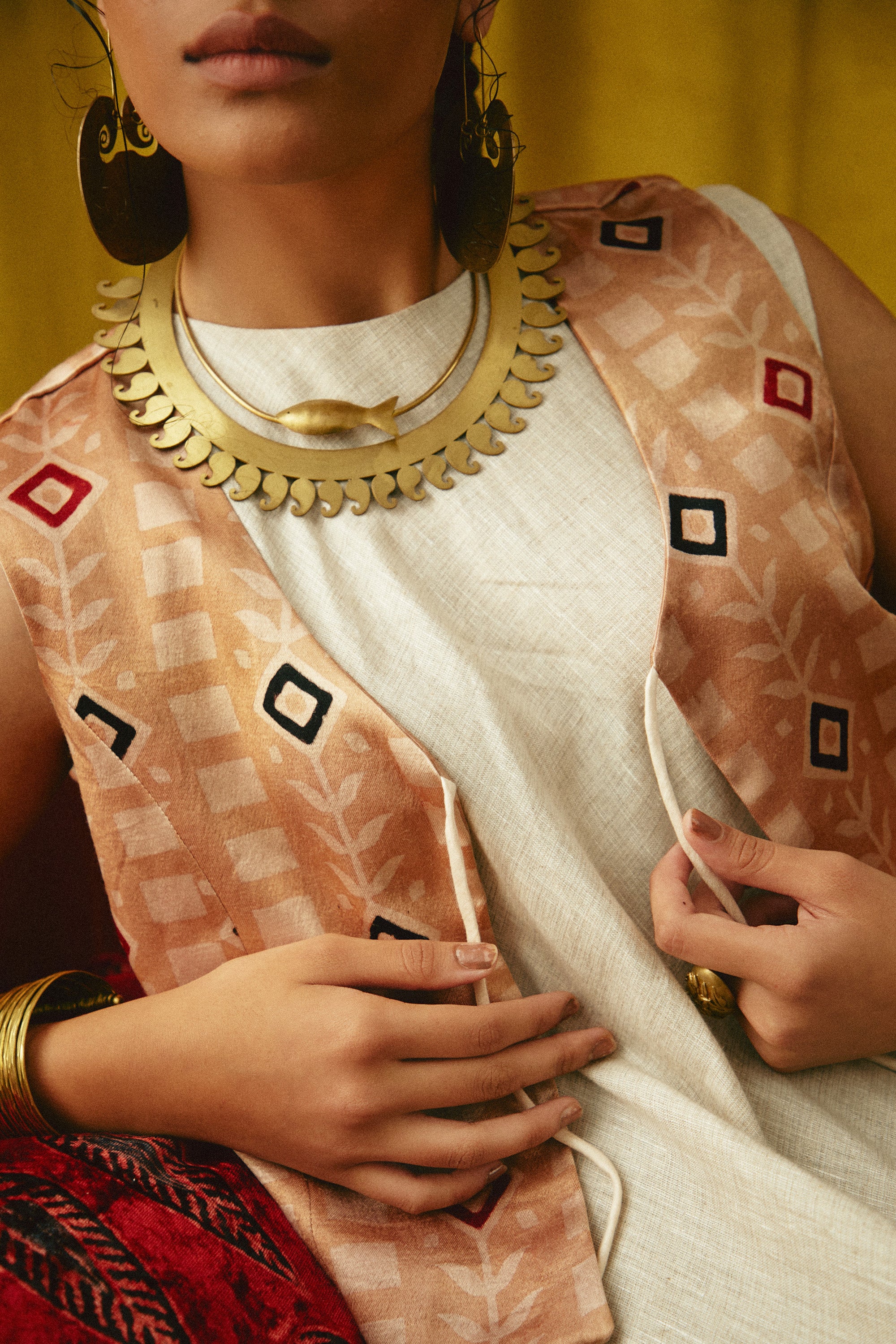 Mashru Marba Ajrakh waistcoat