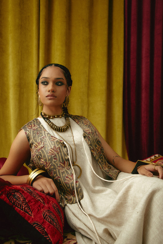 Mashru Dariya Ajrakh waistcoat