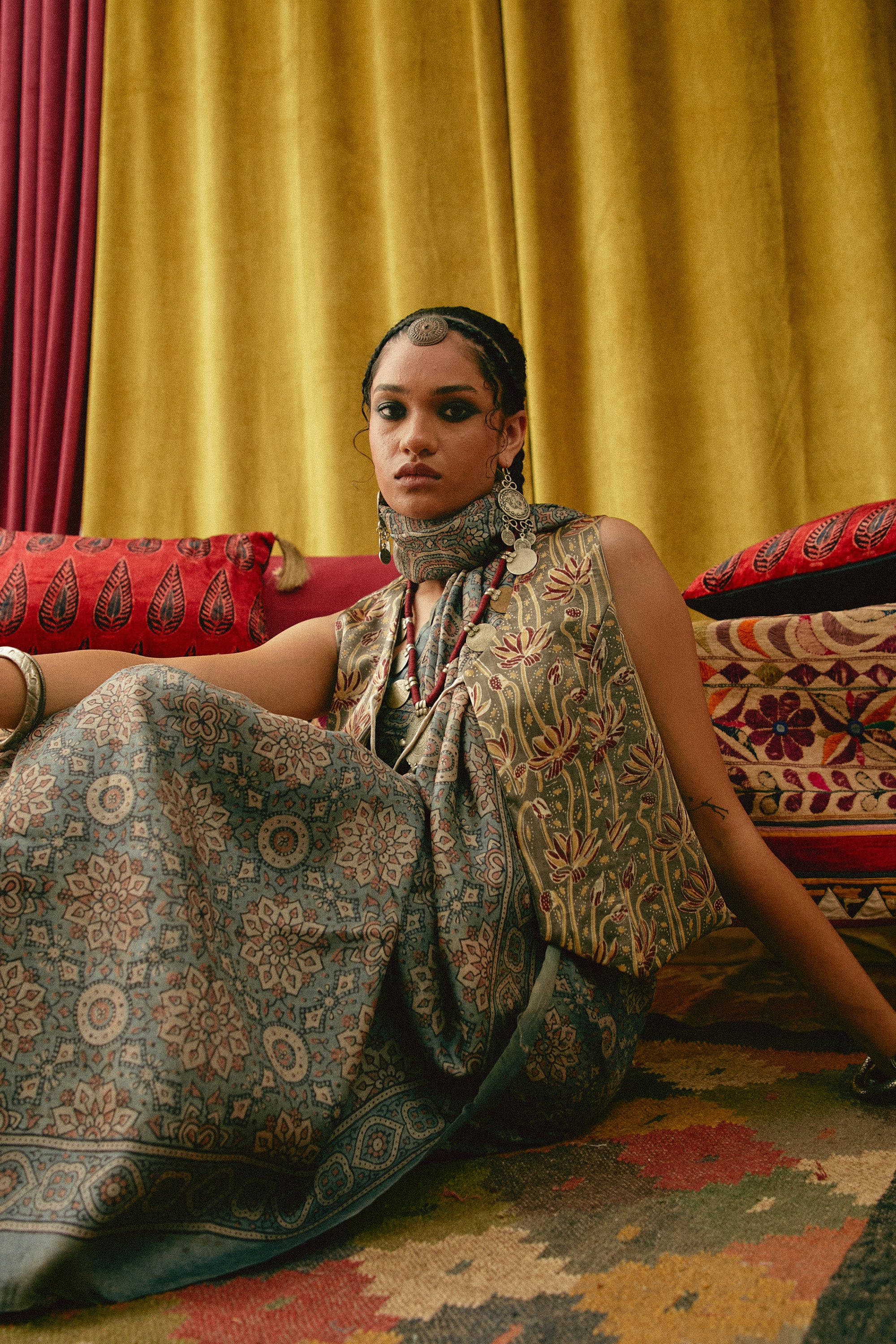 Sitara Rial Ajrakh Saree