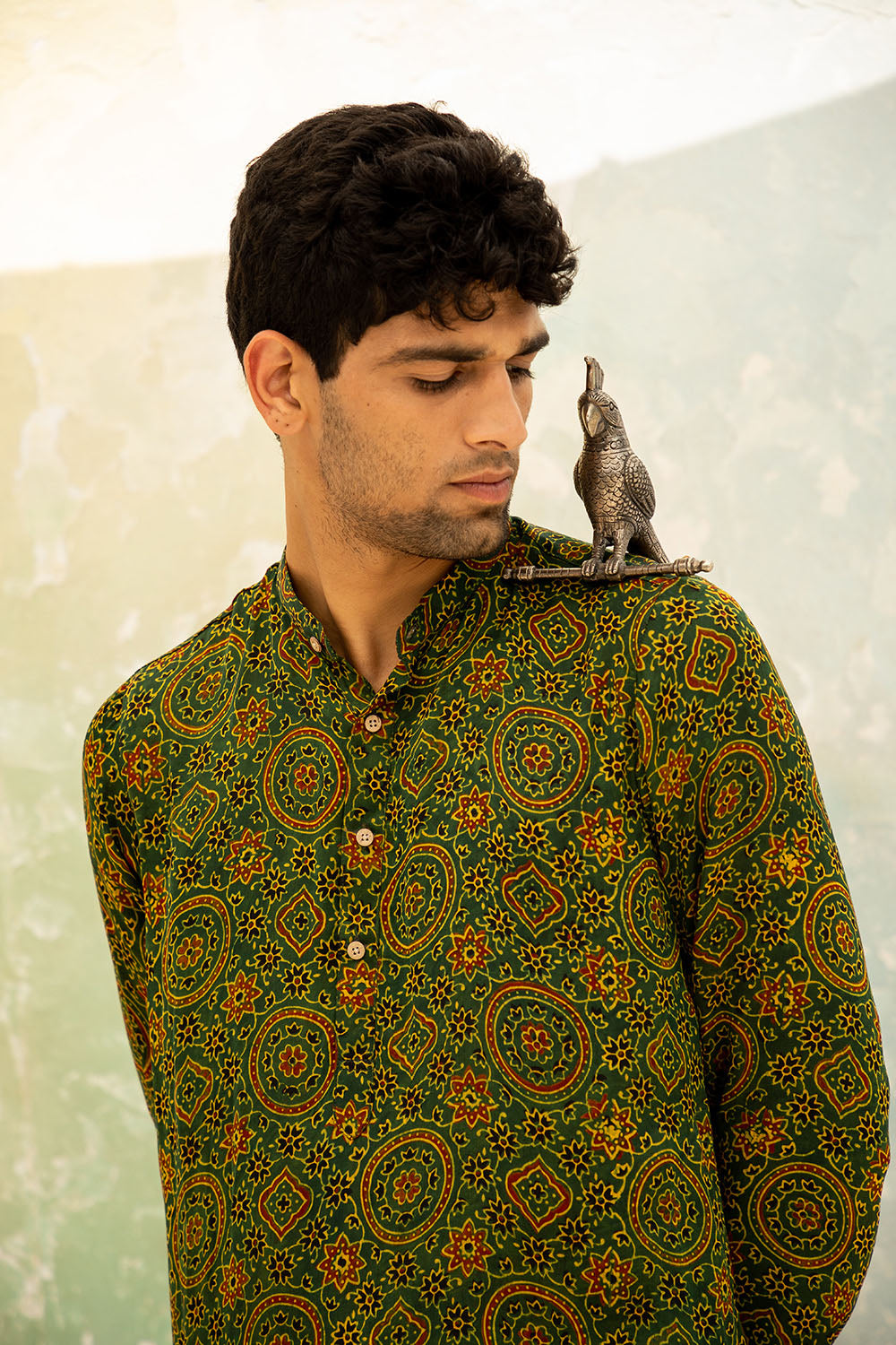 Qissa Green Modal Kurta