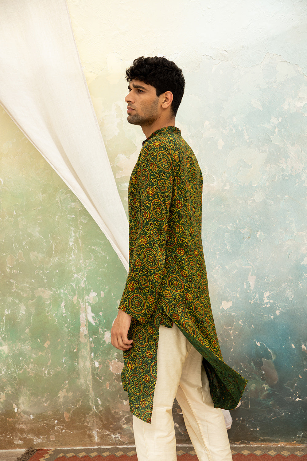 Qissa Green Modal Kurta